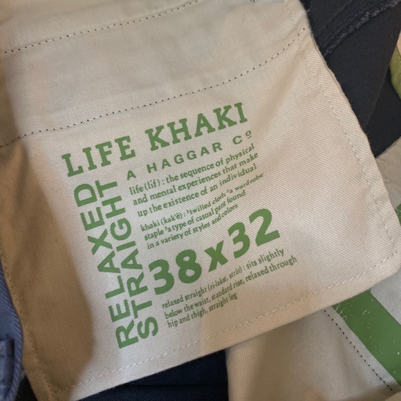 SOLD Haggar Life Khaki Relaxed Straight Chinos, 38 - Picture 5 of 8